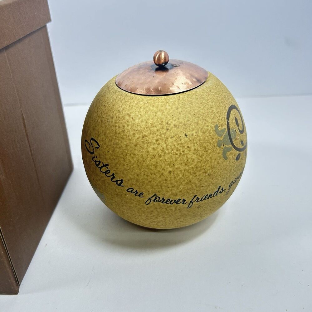Pavilion Comfort Candles Sisters are Forever Friends Round Candle Holder Box